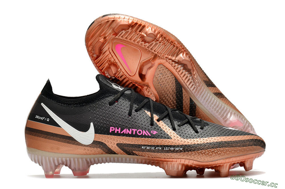Men's Nike Phantom GT Elite FG Firm Ground Low-Tops Football Boots - Black/Gold/White 2