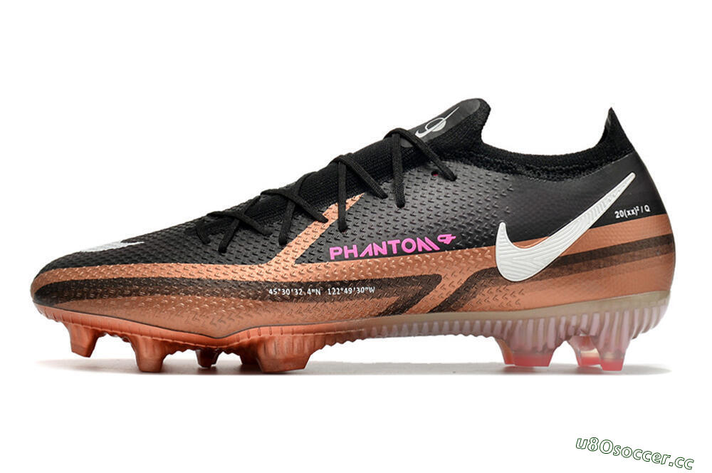 Men's Nike Phantom GT Elite FG Firm Ground Low-Tops Football Boots - Black/Gold/White 0