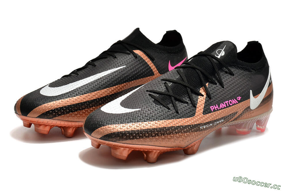 Men's Nike Phantom GT Elite FG Firm Ground Low-Tops Football Boots - Black/Gold/White 5