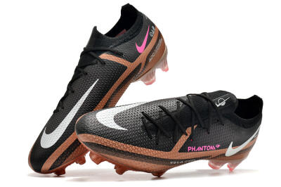 Men's Nike Phantom GT Elite FG Firm Ground Low-Tops Football Boots - Black/Gold/White