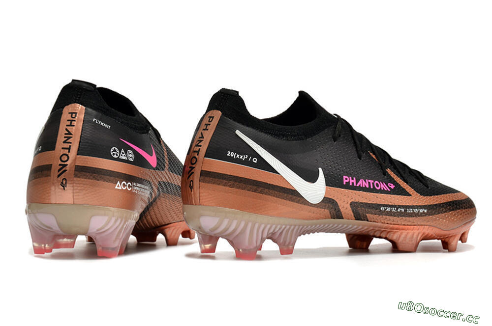 Men's Nike Phantom GT Elite FG Firm Ground Low-Tops Football Boots - Black/Gold/White 9