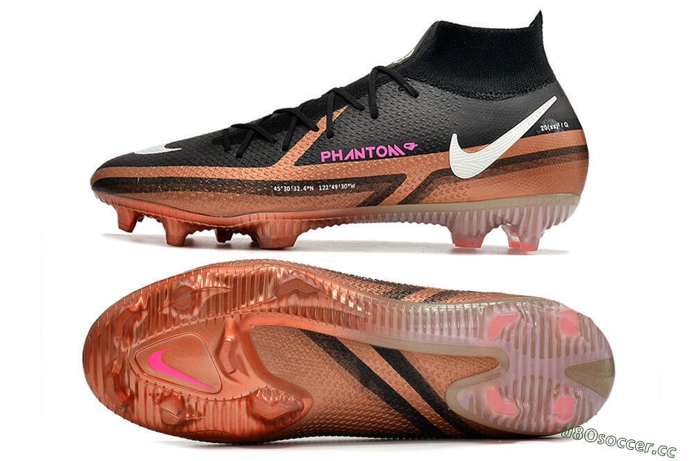 Men's Nike Phantom GT 2 DF Elite FG Firm Ground High-Tops Football Boots - Black/Gold/White 1