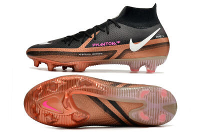 Men's Nike Phantom GT 2 DF Elite FG Firm Ground High-Tops Football Boots - Black/Gold/White