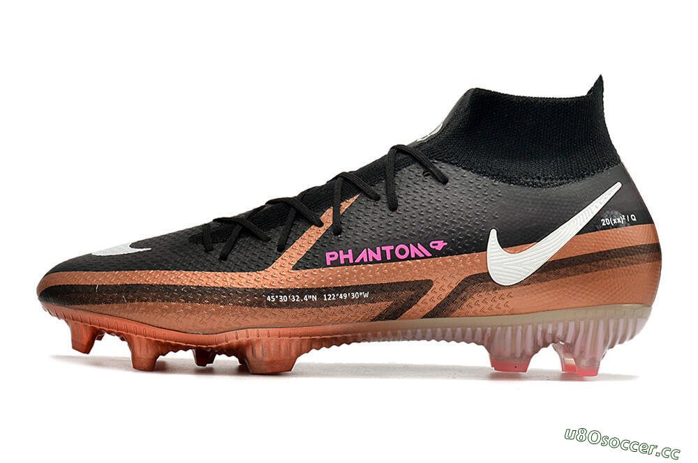 Men's Nike Phantom GT 2 DF Elite FG Firm Ground High-Tops Football Boots - Black/Gold/White 0