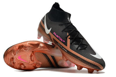 Men's Nike Phantom GT 2 DF Elite FG Firm Ground High-Tops Football Boots - Black/Gold/White