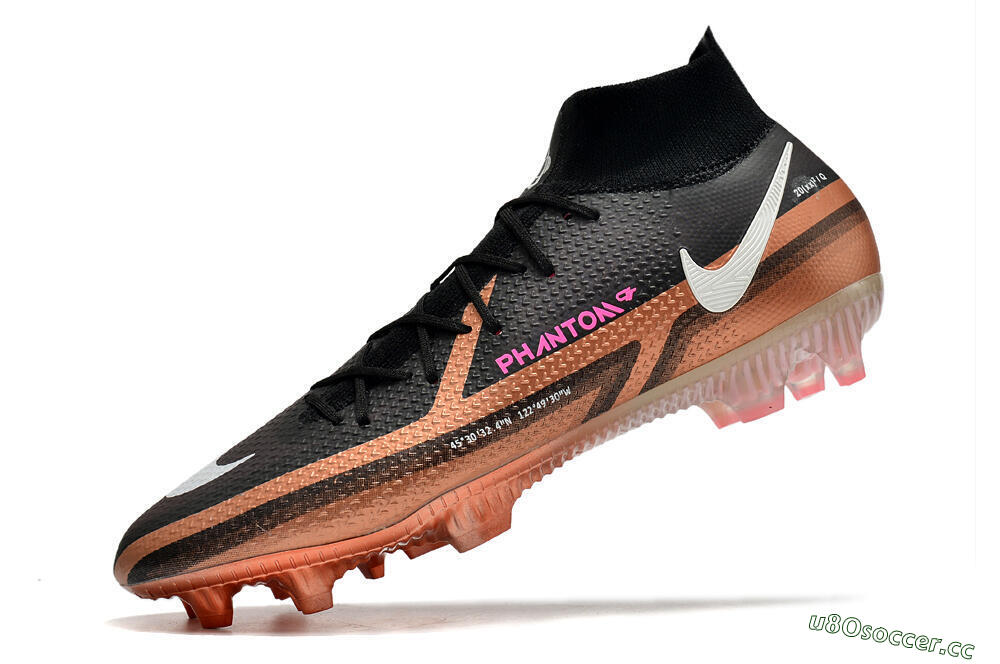 Men's Nike Phantom GT 2 DF Elite FG Firm Ground High-Tops Football Boots - Black/Gold/White 8