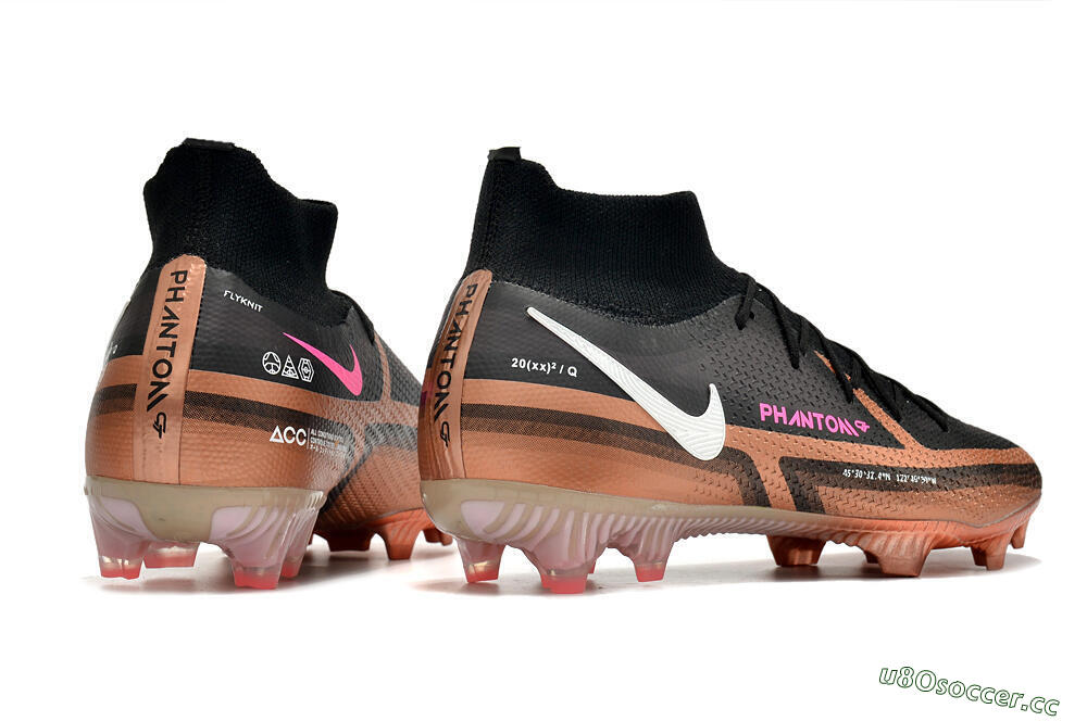 Men's Nike Phantom GT 2 DF Elite FG Firm Ground High-Tops Football Boots - Black/Gold/White 9