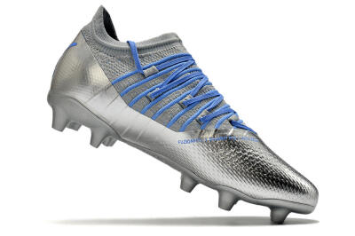 Men's Puma Future Z 1.3 Instinct FG Firm Ground Low-Tops Football Boots - Silver/Blue