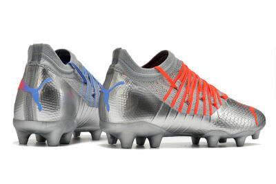 Men's Puma Future Z 1.3 Instinct FG Firm Ground Low-Tops Football Boots - Silver/Blue