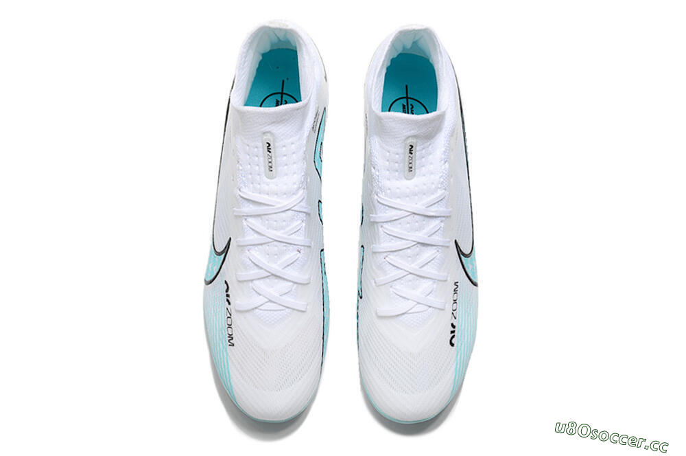 Unisex Nike Air Zoom Mercurial Superfly 9 Elite FG Firm Ground High-Tops Football Boots - White/Blue/Pink 5