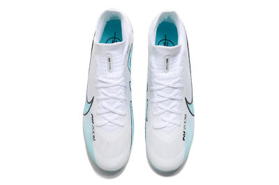Unisex Nike Air Zoom Mercurial Superfly 9 Elite FG Firm Ground High-Tops Football Boots - White/Blue/Pink