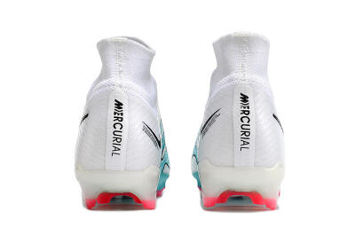 Unisex Nike Air Zoom Mercurial Superfly 9 Elite FG Firm Ground High-Tops Football Boots - White/Blue/Pink