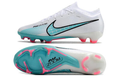Unisex Nike Air Zoom Mercurial Vapor 15 Elite FG Firm Ground Low-Tops Football Boots - White/Blue/Pink