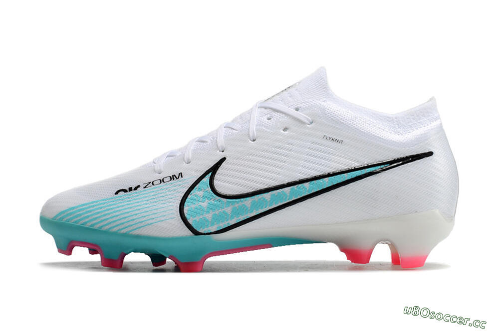 Unisex Nike Air Zoom Mercurial Vapor 15 Elite FG Firm Ground Low-Tops Football Boots - White/Blue/Pink 0
