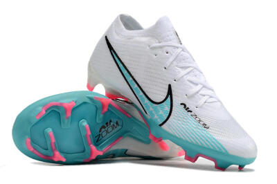 Unisex Nike Air Zoom Mercurial Vapor 15 Elite FG Firm Ground Low-Tops Football Boots - White/Blue/Pink