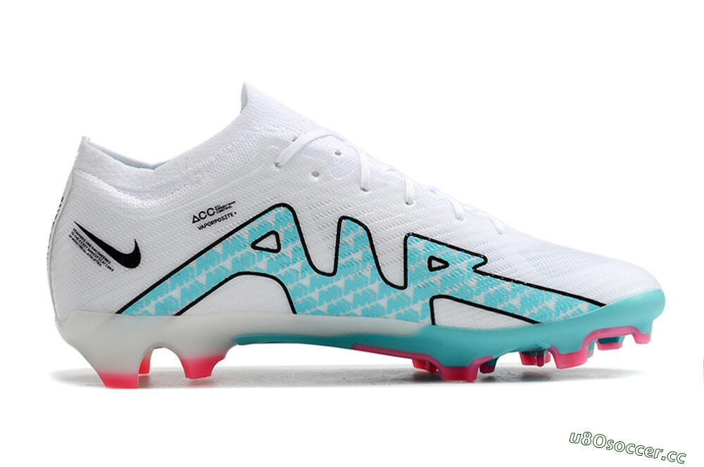 Unisex Nike Air Zoom Mercurial Vapor 15 Elite FG Firm Ground Low-Tops Football Boots - White/Blue/Pink 4