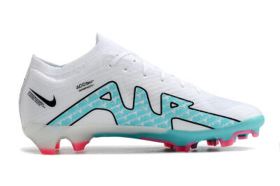 Unisex Nike Air Zoom Mercurial Vapor 15 Elite FG Firm Ground Low-Tops Football Boots - White/Blue/Pink