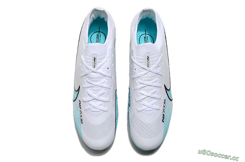 Unisex Nike Air Zoom Mercurial Vapor 15 Elite FG Firm Ground Low-Tops Football Boots - White/Blue/Pink 5
