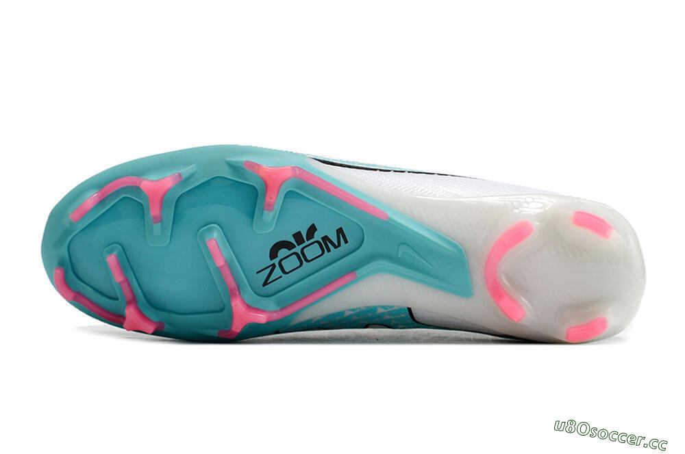 Unisex Nike Air Zoom Mercurial Vapor 15 Elite FG Firm Ground Low-Tops Football Boots - White/Blue/Pink 7