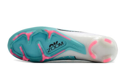 Unisex Nike Air Zoom Mercurial Vapor 15 Elite FG Firm Ground Low-Tops Football Boots - White/Blue/Pink