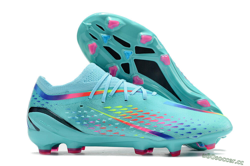 Men's Adidas x Speedportal.1 2022 World Cup Boots FG Firm Ground Low-Tops Football Boots - Blue/Green/Red 2