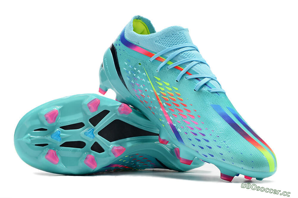 Men's Adidas x Speedportal.1 2022 World Cup Boots FG Firm Ground Low-Tops Football Boots - Blue/Green/Red 3