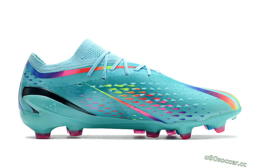 Men's Adidas x Speedportal.1 2022 World Cup Boots FG Firm Ground Low-Tops Football Boots - Blue/Green/Red 4