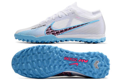 Unisex Nike Mercurial Vapor 15 Elite TF Artificial Turf Low-Tops Football Shoes - White/Blue/Pink