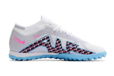 Unisex Nike Mercurial Vapor 15 Elite TF Artificial Turf Low-Tops Football Shoes - White/Blue/Pink