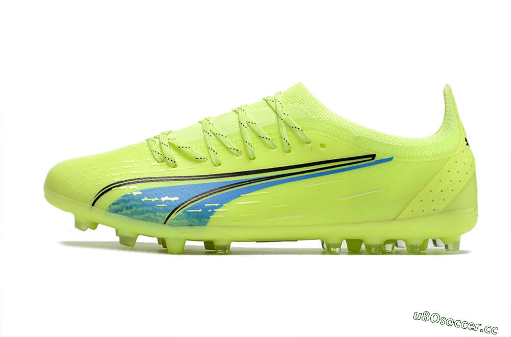 Men's Puma Ultra Ultimate MG Multi Ground Low-Tops Football Boots - Green/Blue/Black 0