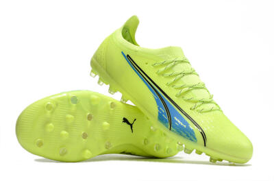 Men's Puma Ultra Ultimate MG Multi Ground Low-Tops Football Boots - Green/Blue/Black