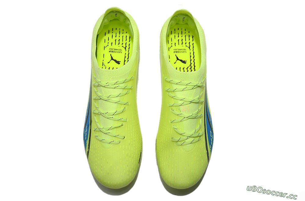 Men's Puma Ultra Ultimate MG Multi Ground Low-Tops Football Boots - Green/Blue/Black 5