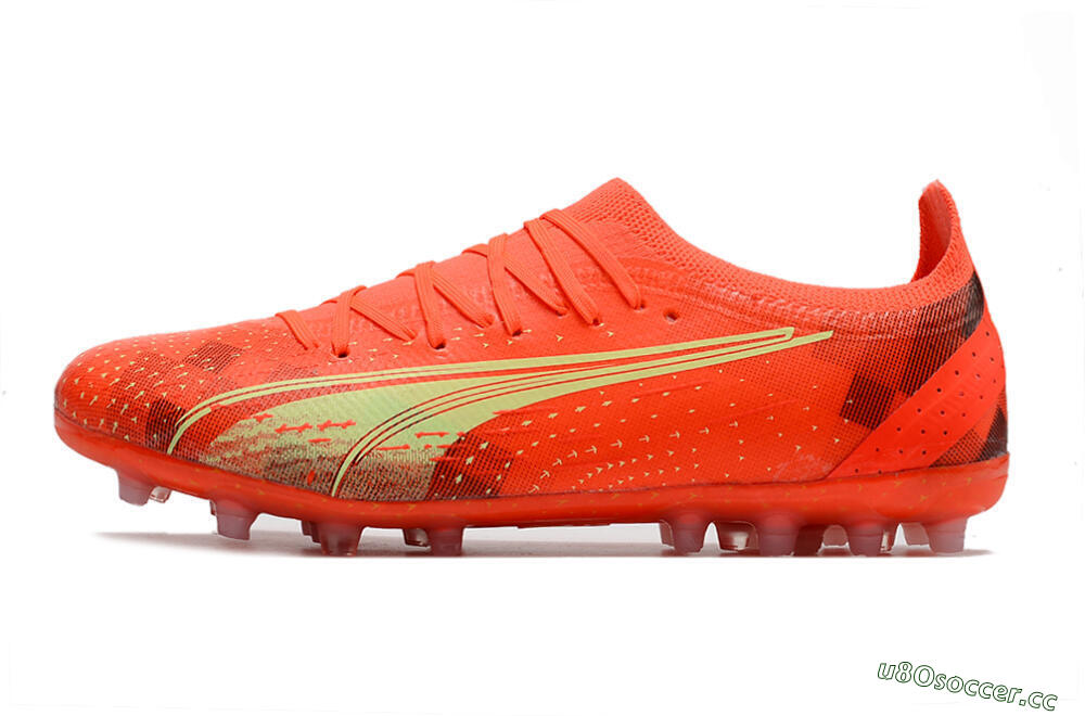 Men's Puma Ultra Ultimate MG Multi Ground Low-Tops Football Boots - Red/Yellow 0