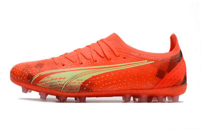 Men's Puma Ultra Ultimate MG Multi Ground Low-Tops Football Boots - Red/Yellow