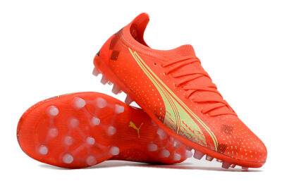 Men's Puma Ultra Ultimate MG Multi Ground Low-Tops Football Boots - Red/Yellow
