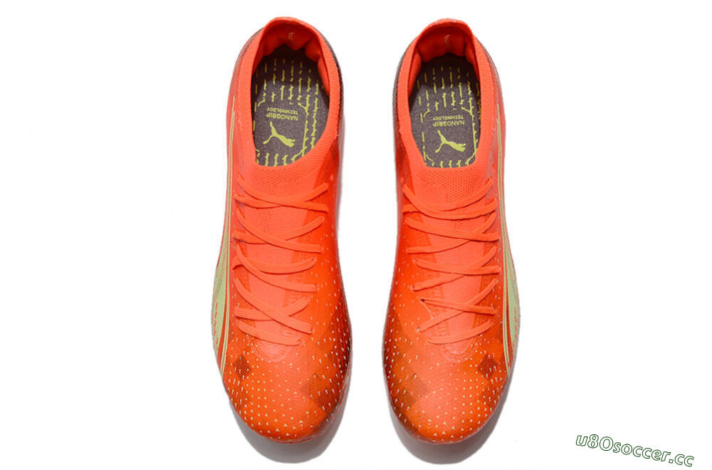 Men's Puma Ultra Ultimate MG Multi Ground Low-Tops Football Boots - Red/Yellow 5