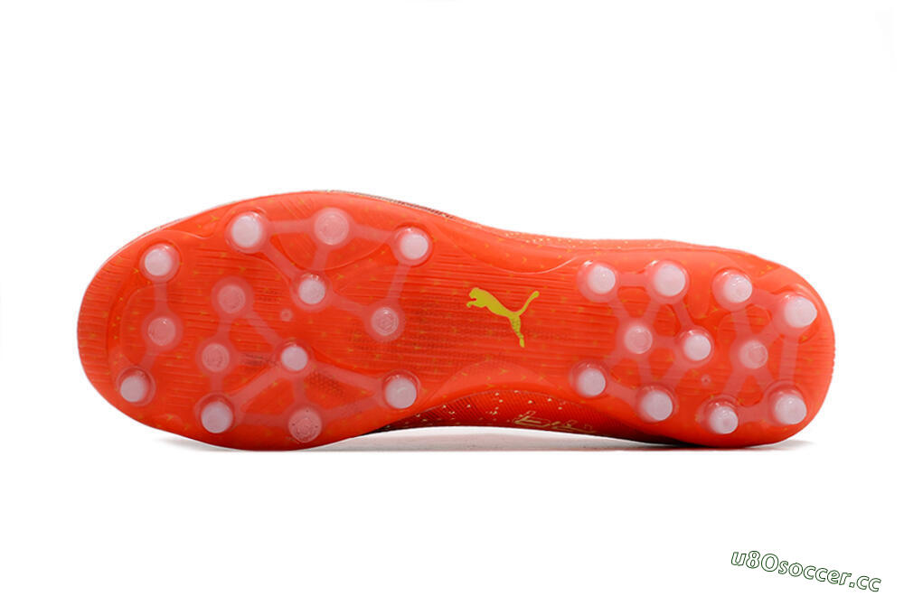 Men's Puma Ultra Ultimate MG Multi Ground Low-Tops Football Boots - Red/Yellow 7