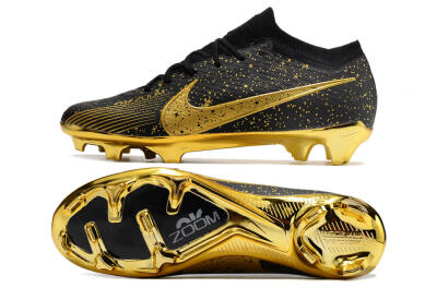 Unisex Nike Air Zoom Mercurial Vapor 15 Elite FG Firm Ground Low-Tops Football Boots - Black/Gold