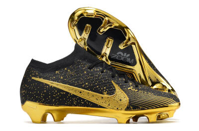 Unisex Nike Air Zoom Mercurial Vapor 15 Elite FG Firm Ground Low-Tops Football Boots - Black/Gold
