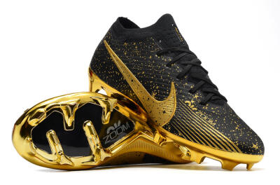 Unisex Nike Air Zoom Mercurial Vapor 15 Elite FG Firm Ground Low-Tops Football Boots - Black/Gold