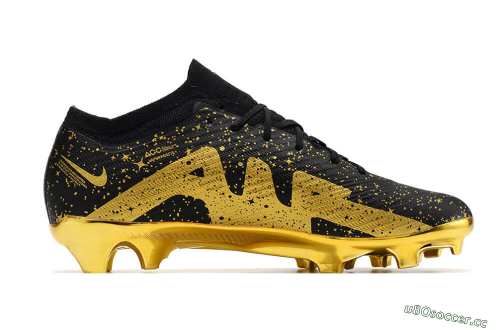 Unisex Nike Air Zoom Mercurial Vapor 15 Elite FG Firm Ground Low-Tops Football Boots - Black/Gold 4