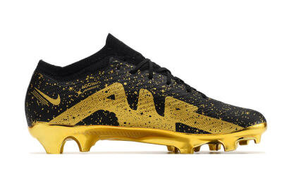 Unisex Nike Air Zoom Mercurial Vapor 15 Elite FG Firm Ground Low-Tops Football Boots - Black/Gold