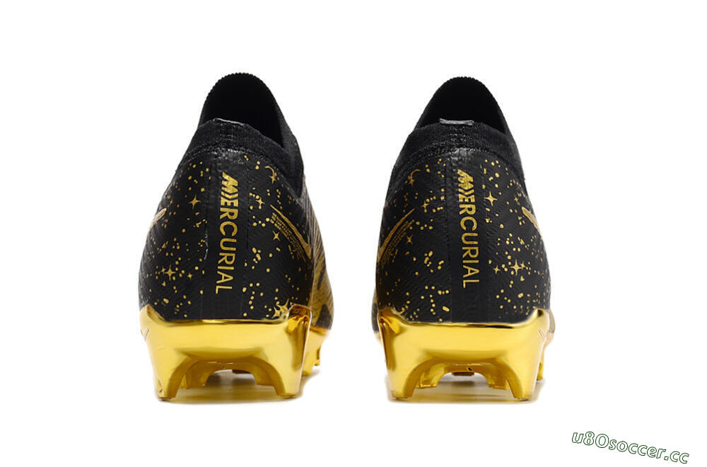 Unisex Nike Air Zoom Mercurial Vapor 15 Elite FG Firm Ground Low-Tops Football Boots - Black/Gold 6