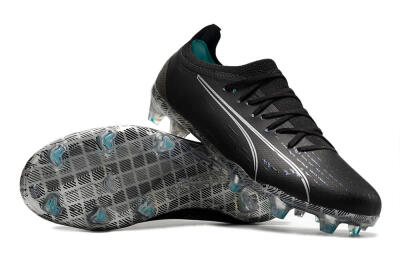 Men's Puma Ultra Ultimate FG Firm Ground Low-Tops Football Boots - Black/White/Blue