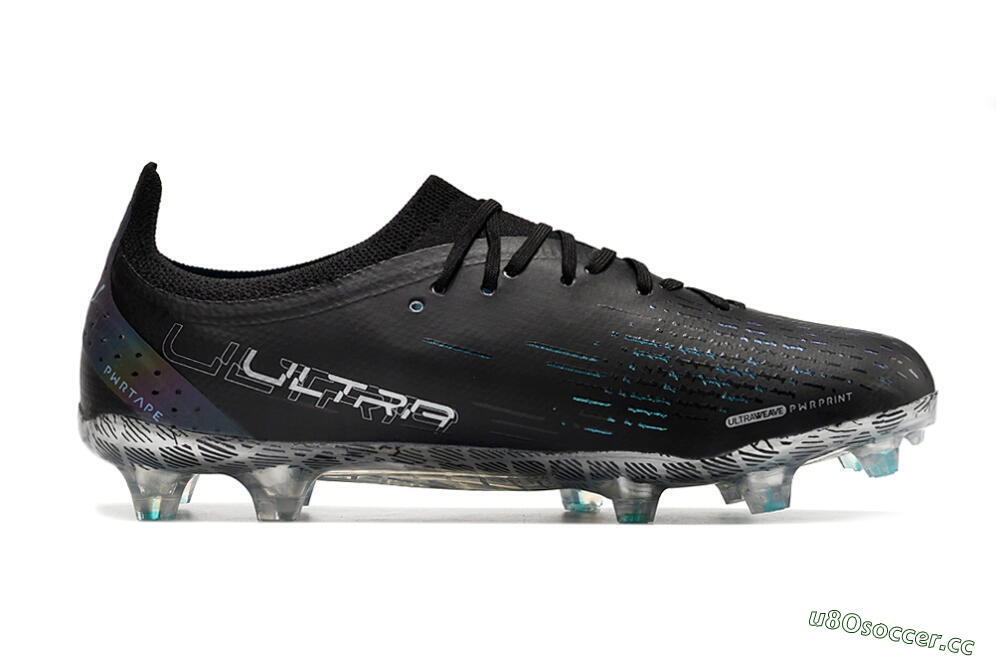Men's Puma Ultra Ultimate FG Firm Ground Low-Tops Football Boots - Black/White/Blue 4
