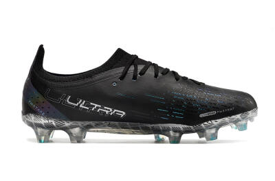 Men's Puma Ultra Ultimate FG Firm Ground Low-Tops Football Boots - Black/White/Blue