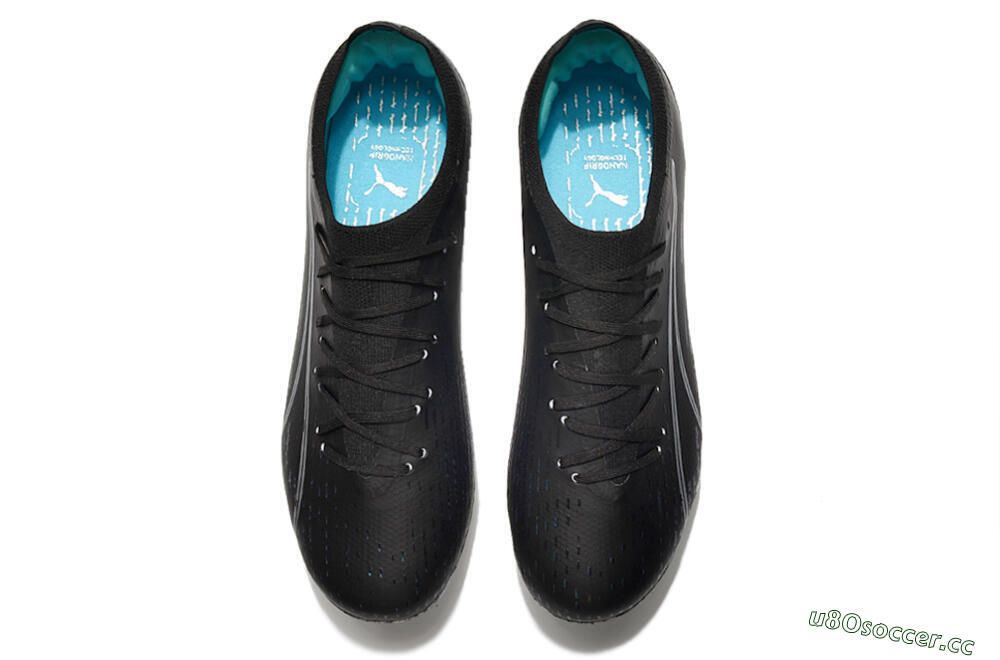 Men's Puma Ultra Ultimate FG Firm Ground Low-Tops Football Boots - Black/White/Blue 5
