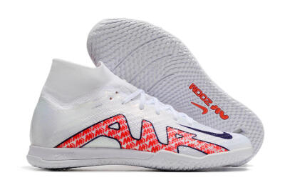 Unisex Nike Air Zoom Mercurial Superfly 9 Elite IC Futsal/Indoor High-Tops Football Shoes - White/Red/Black