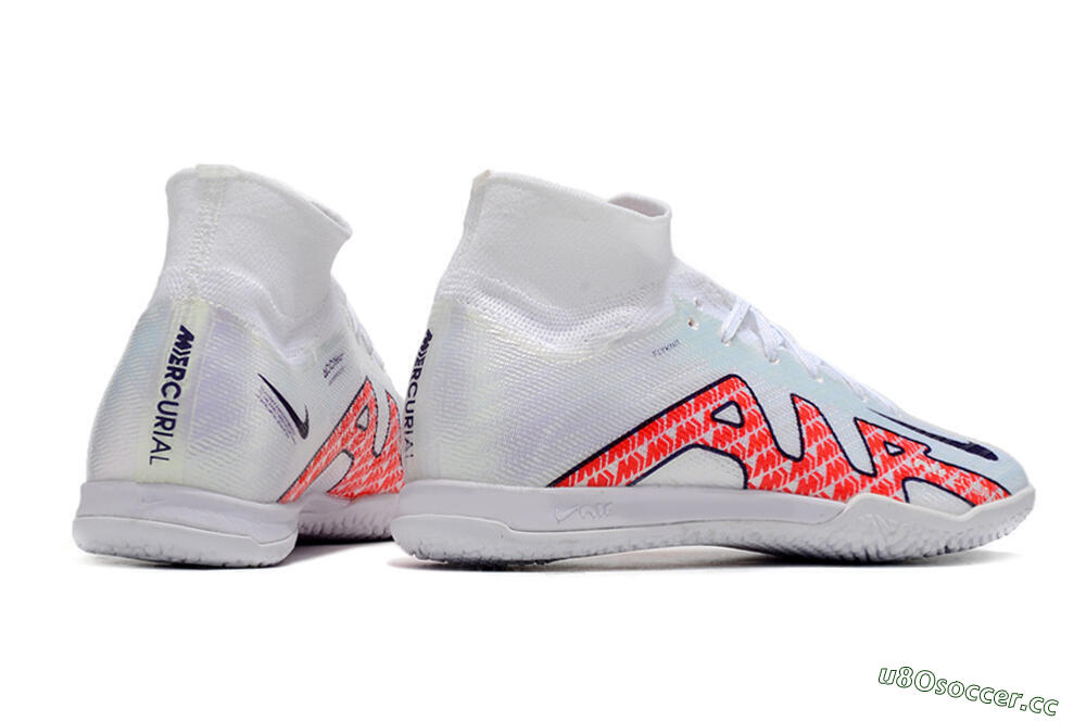 Unisex Nike Air Zoom Mercurial Superfly 9 Elite IC Futsal/Indoor High-Tops Football Shoes - White/Red/Black 6