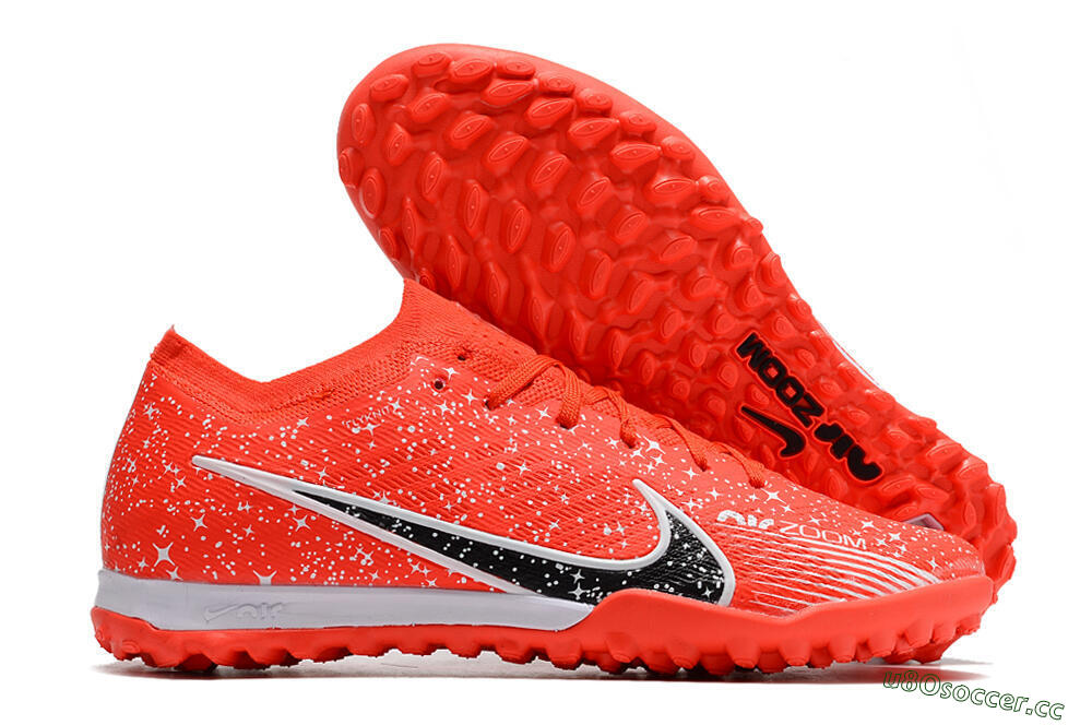 Men's Nike Air Zoom Mercurial Vapor 15 Elidte TF Artificial Turf Low-Tops Football Shoes - Red/Black/White 2